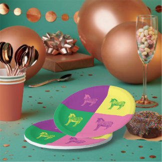 Assiettes En Carton Pop Art Zebra Plate