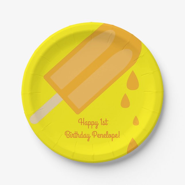Assiettes En Carton Popsicle Cute Anniversaire de enfant Party (Devant)