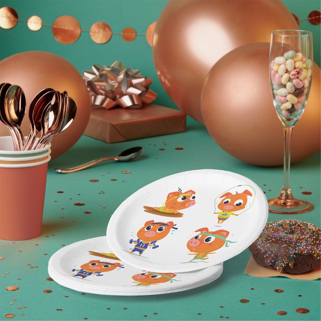 Assiettes En Carton Porcs qui s'activent (Créateur téléchargé)