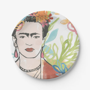 Assiettes En Carton Portrait de Frida Kahlo