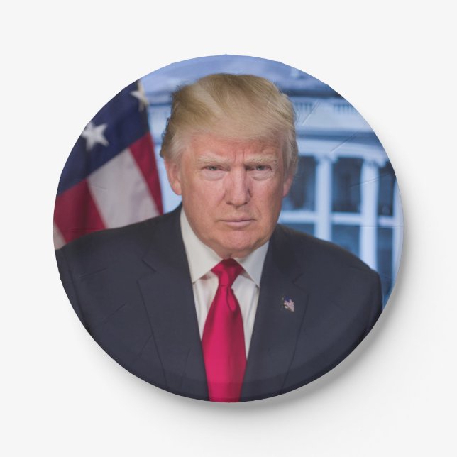 Assiettes En Carton Portrait officiel de Donald Trump (Devant)