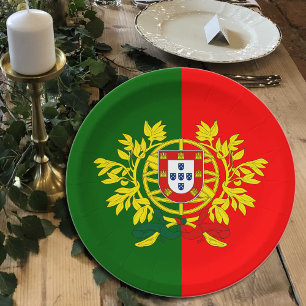 Assiettes En Carton Portugal, fête du drapeau portugais, anniversaire 