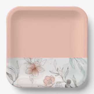 Assiettes En Carton Poser plaque de papier floral