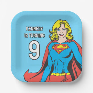 Assiettes En Carton Poses de Supergirl