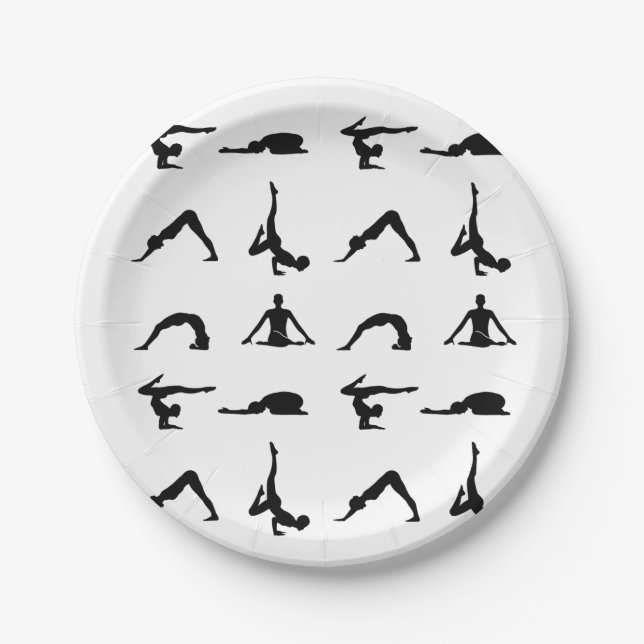 Assiettes En Carton Poses de yoga (Devant)