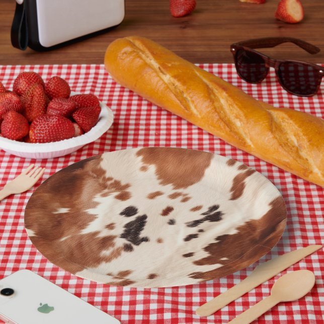 Assiettes En Carton Poster de animal blanc Brown (Pique-nique)