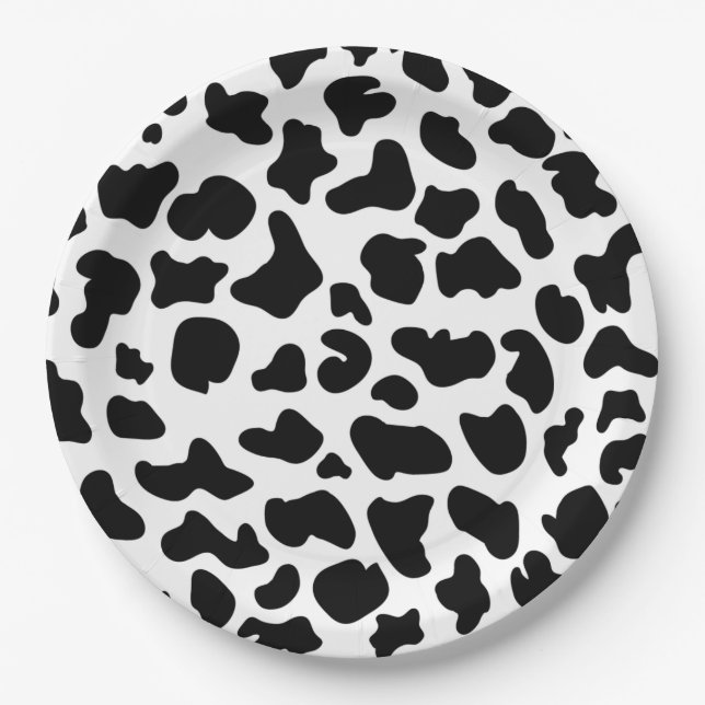 Assiettes En Carton Poster de animal, Vache Imprimer Motif cadeau, Ani (Devant)