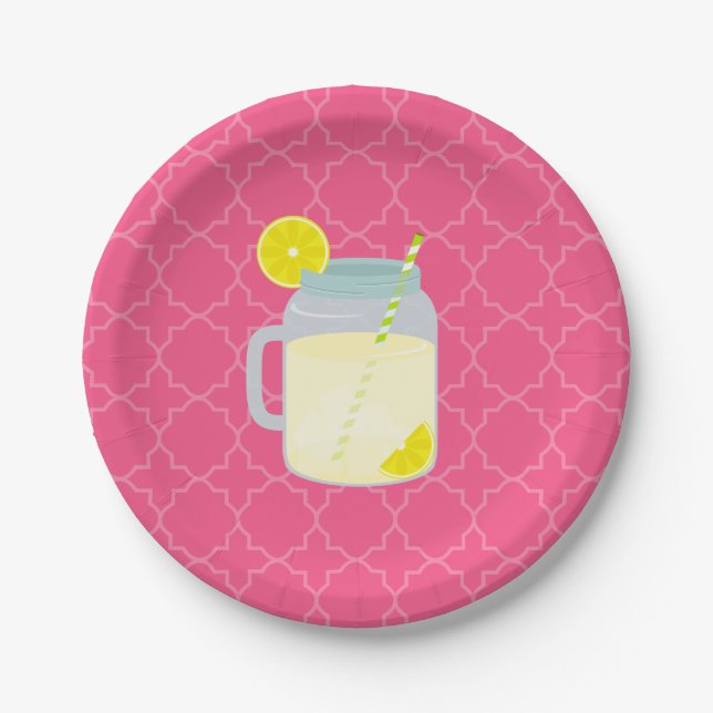 Assiettes En Carton Pot de maçon de limonade Quatrefoil (Devant)