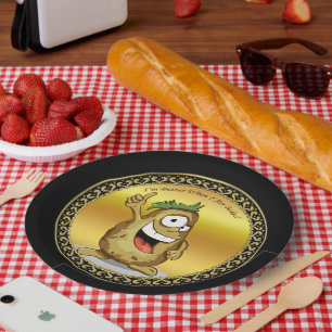 Assiettes En Carton Potates de caractère avec poils verts