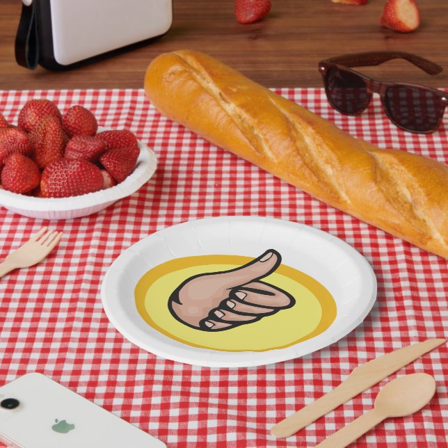 Assiettes En Carton Pouce vers le haut Gesture (Pique-nique)