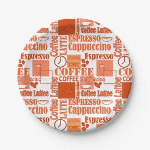 Assiettes En Carton Pouf à café d'amour