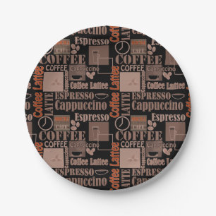 Assiettes En Carton Pouf à café d'amour