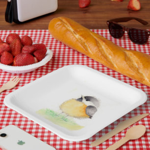 Assiettes En Carton Poulet d'aquarelle