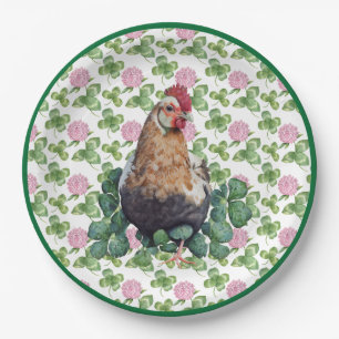 Assiettes En Carton Poulet et Clover mignon Saint Patrick's Day