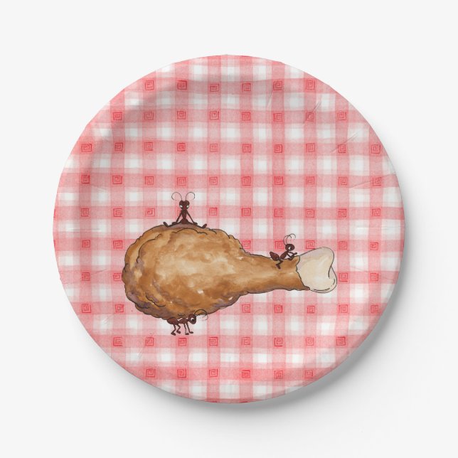 Assiettes En Carton Poulet frit (Devant)