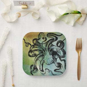 Assiettes En Carton poulpe