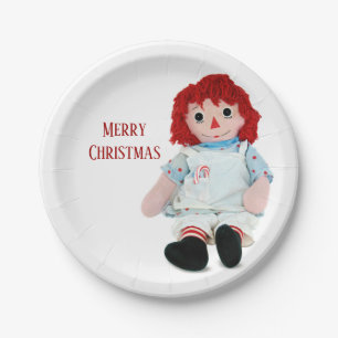 Assiettes En Carton Poupée en cerf de Noël avec Sucre de canne
