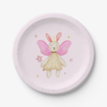 Poupée lapin princesse ailes de fée aquarelle 