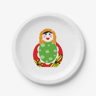 Assiettes En Carton poupée russe mignonne d'emboîtement
