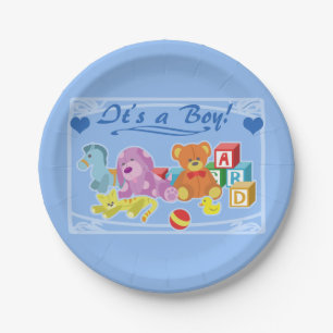 Assiettes En Carton Poupées mignonnes (bleu)