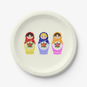 Assiettes En Carton Poupées russes d'emboîtement de matryoshka