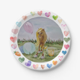 Assiettes en carton pour l'anniversaire des chevau