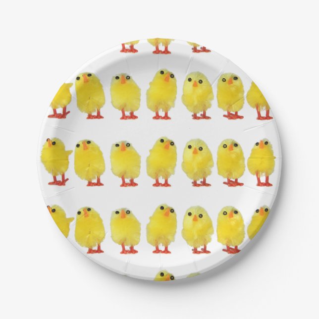 Assiettes En Carton Poussins de Pâques (Devant)