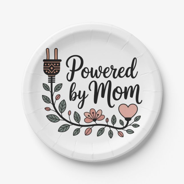 Assiettes En Carton Powered By Mom (Devant)