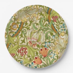 Assiettes En Carton Pre-Raphaelite d'or de cru de lis de William