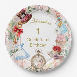 Assiettes En Carton Premier Anniversaire Alice Au Pays Des Merveilles