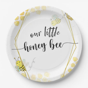 ASSIETTES EN CARTON PREMIER ANNIVERSAIRE, BEE PARTY, BEE THEME