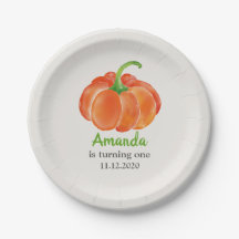 Premier anniversaire de citrouille orange lumineux