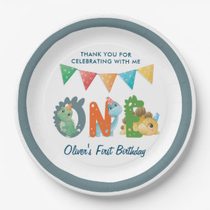 Assiettes En Carton Premier anniversaire de Dinosaur