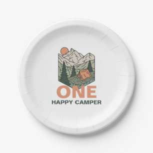 Assiettes En Carton Premier anniversaire de One Happy Camper