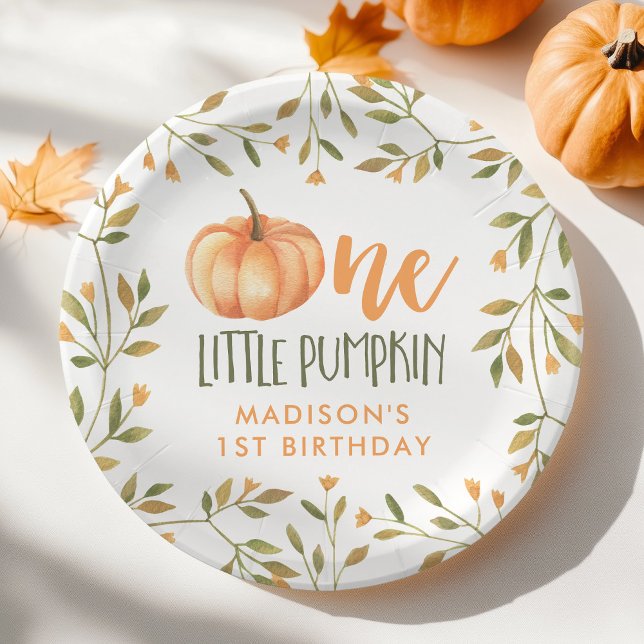 Assiettes En Carton Premier anniversaire d'un bébé petit Citrouille (Créateur téléchargé)