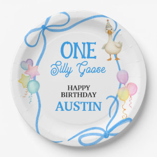 Assiettes En Carton Premier anniversaire d'un garçon Silly Goose