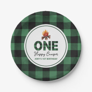Assiettes En Carton Premier Anniversaire One Happy Camper