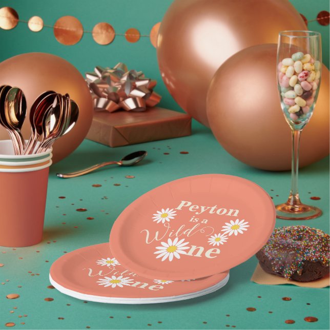 Assiettes En Carton Premier anniversaire Wild One (Multi)