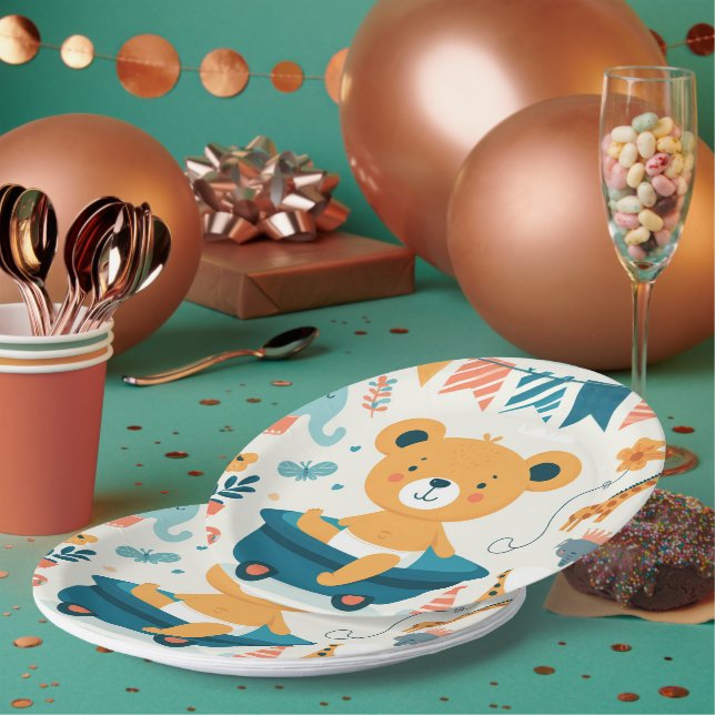 Assiettes En Carton Premier bain du bébé (Multi)