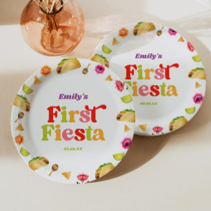 Assiettes En Carton Premier Fiesta Taco 1er Anniversaire