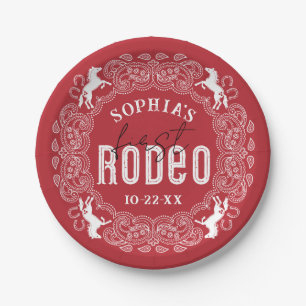 Assiettes En Carton Premier Rodéo Red Western Anniversaire