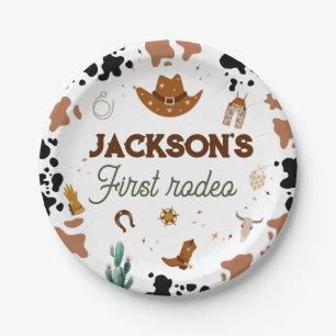 Assiettes En Carton Premier Rodeo Western Cowboy 1er anniversaire