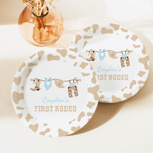 Assiettes En Carton Premier Rodéo Western Cowboy 1er Anniversaire Papi