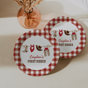 Assiettes En Carton Premier Rodéo Western Cowboy 1er Anniversaire Papi