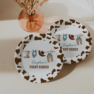 Assiettes En Carton Premier Rodéo Western Cowboy 1er Anniversaire Papi