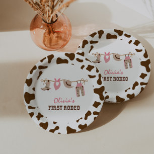 Assiettes En Carton Premier Rodéo Western Cowboy 1er Anniversaire Papi