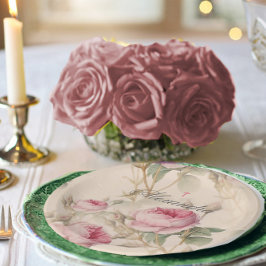 Assiettes En Carton Premier Rose couleur argent personnalisé de la Com