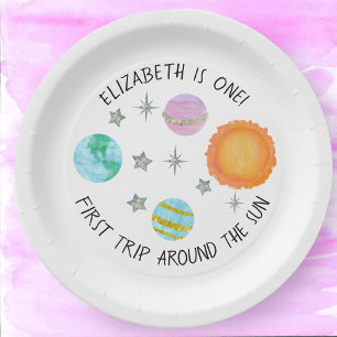 Assiettes En Carton Premier voyage autour des Plaques d'anniversaire d