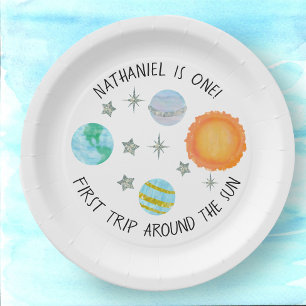 Assiettes En Carton Premier Voyage Autour Du Plaque Papier D'Anniversa