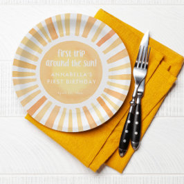 Assiettes En Carton Premier voyage autour du soleil 1er anniversaire f